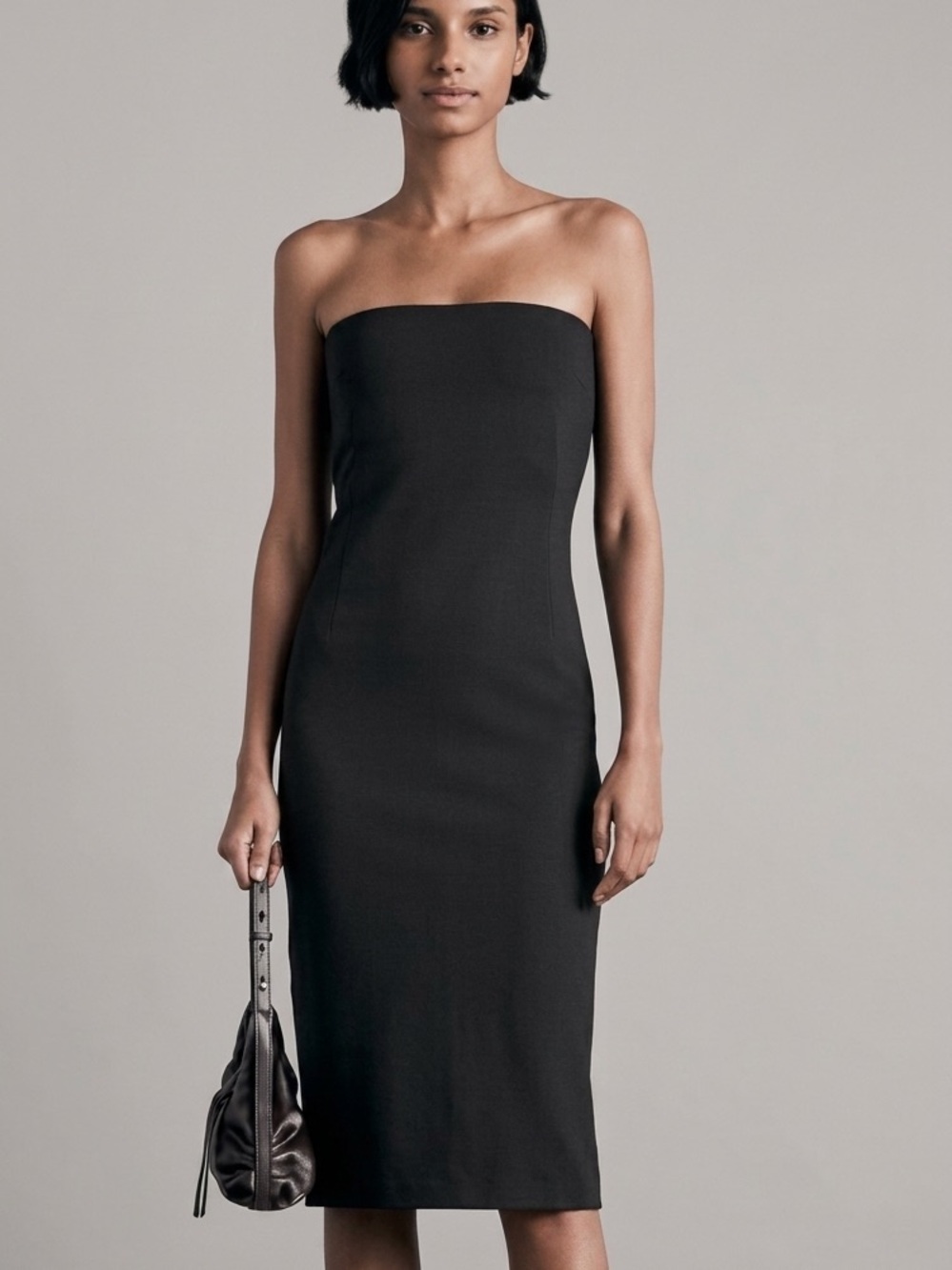 Rag and Bone Strapless Black Midi Dress - Women
